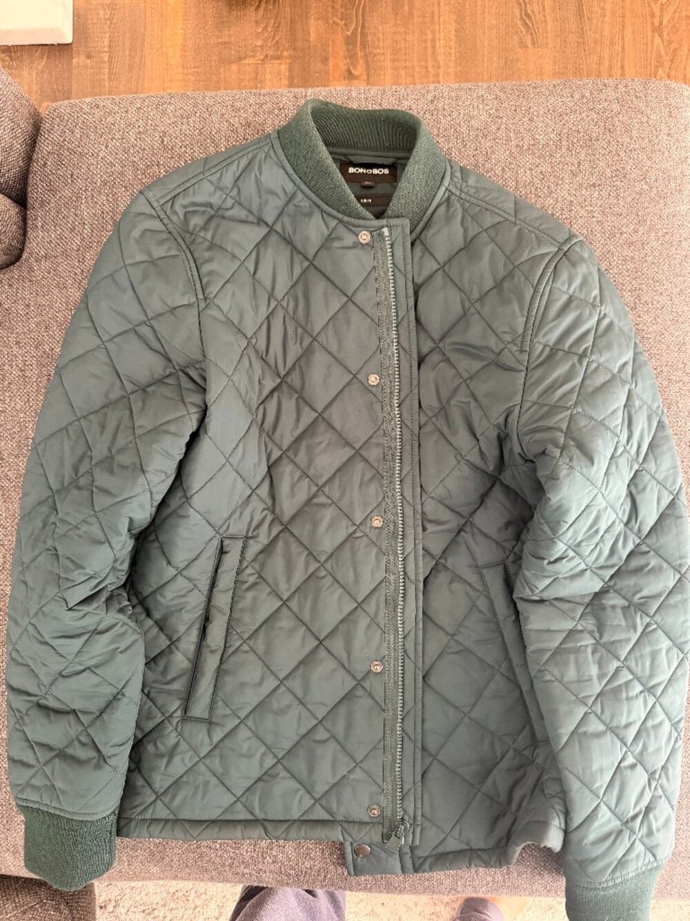 Bonobos Men's Small Green Quilted Bomber Jacket